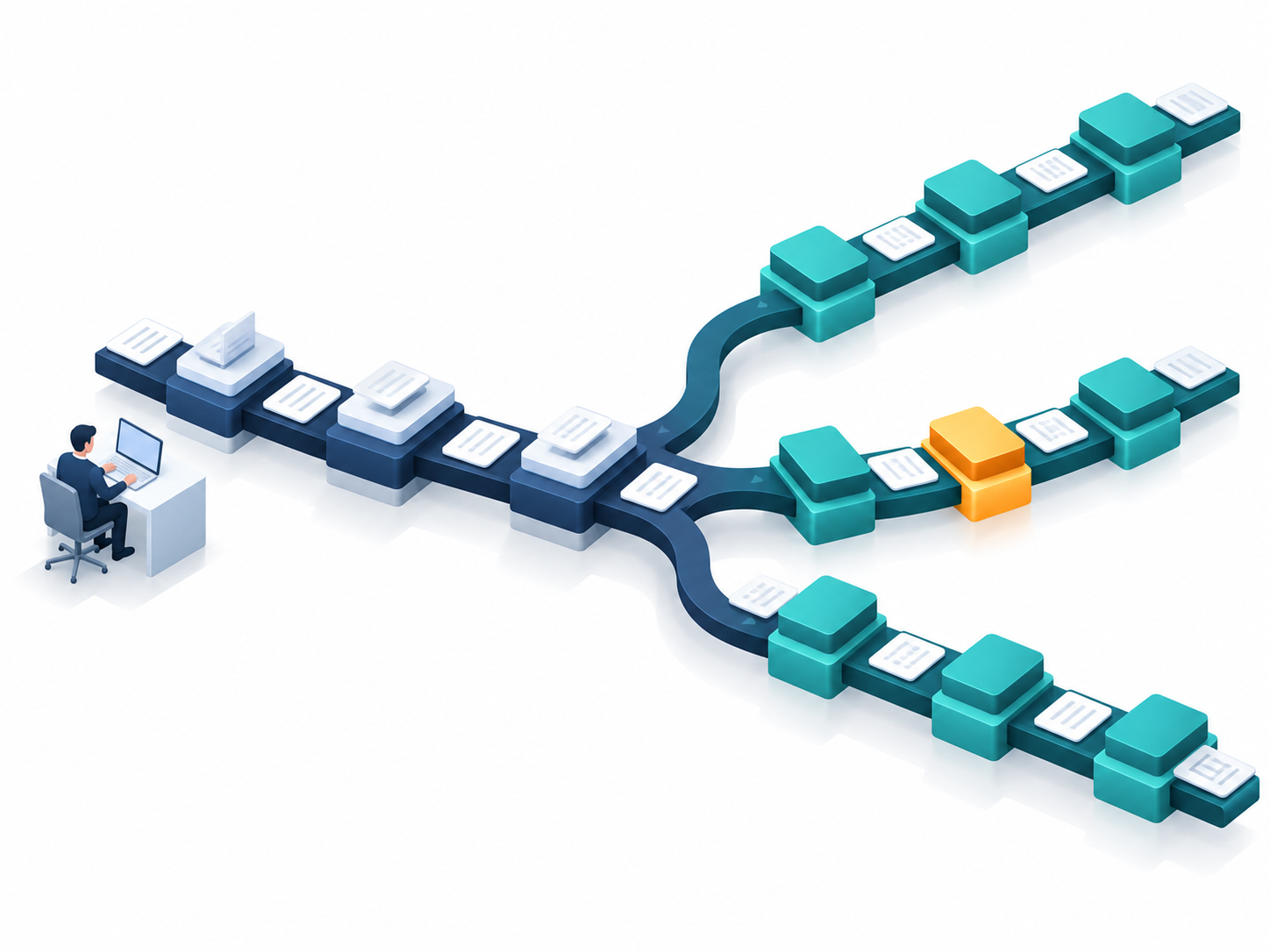 A core workflow reused across rollouts. Each branch starts from proven components, and only the parts where local requirements differ are changed and validated.